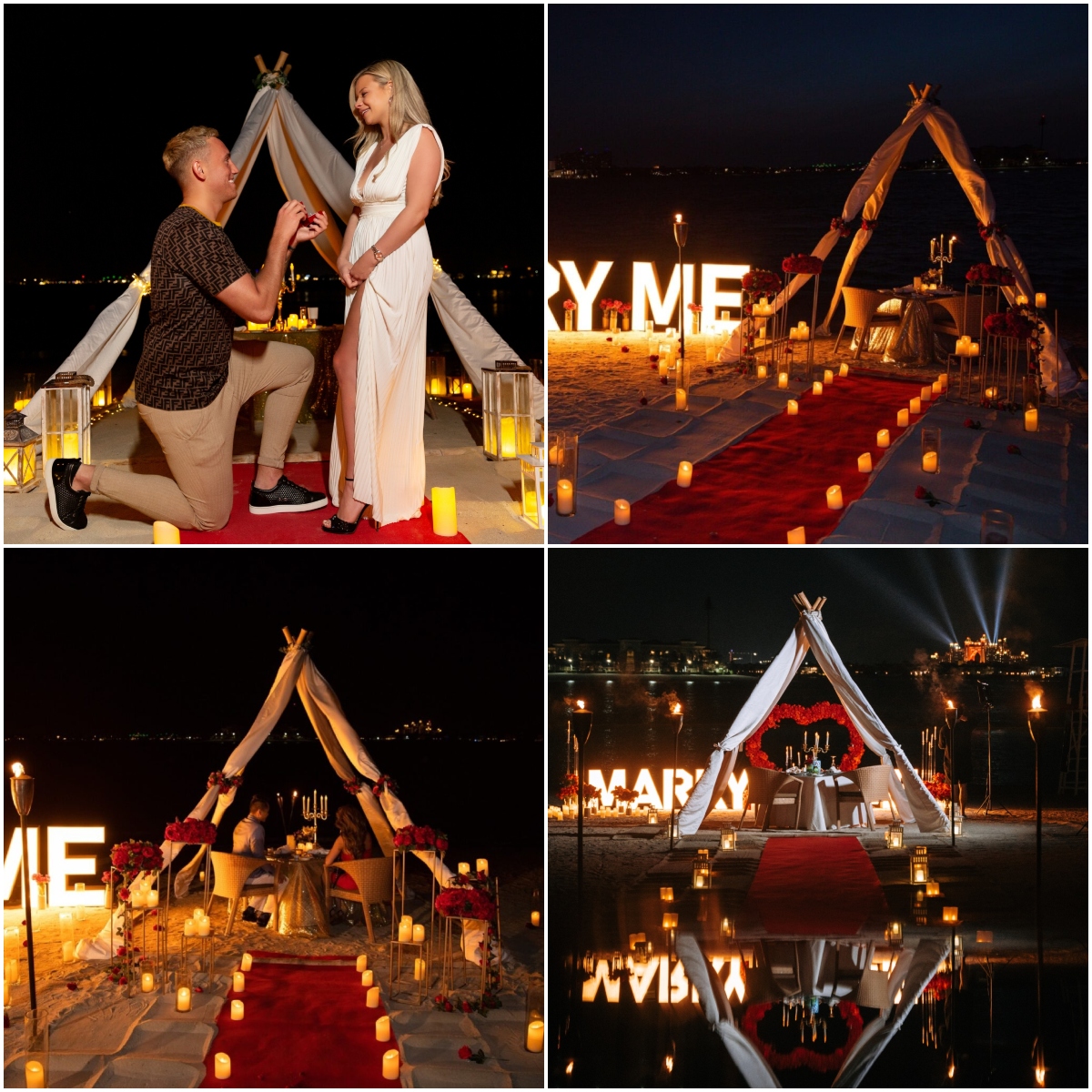 Romantic Beach Tipi Proposal / Photo of Proposal Boutique